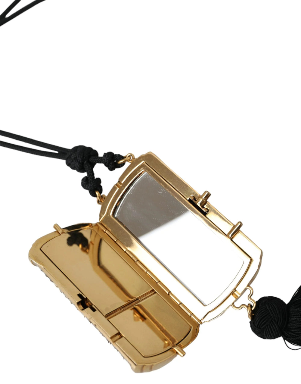 Dolce & Gabbana Beige Exotic Leather Mini Mirror Tassel Make Up Holder Bag - Clutch Bags