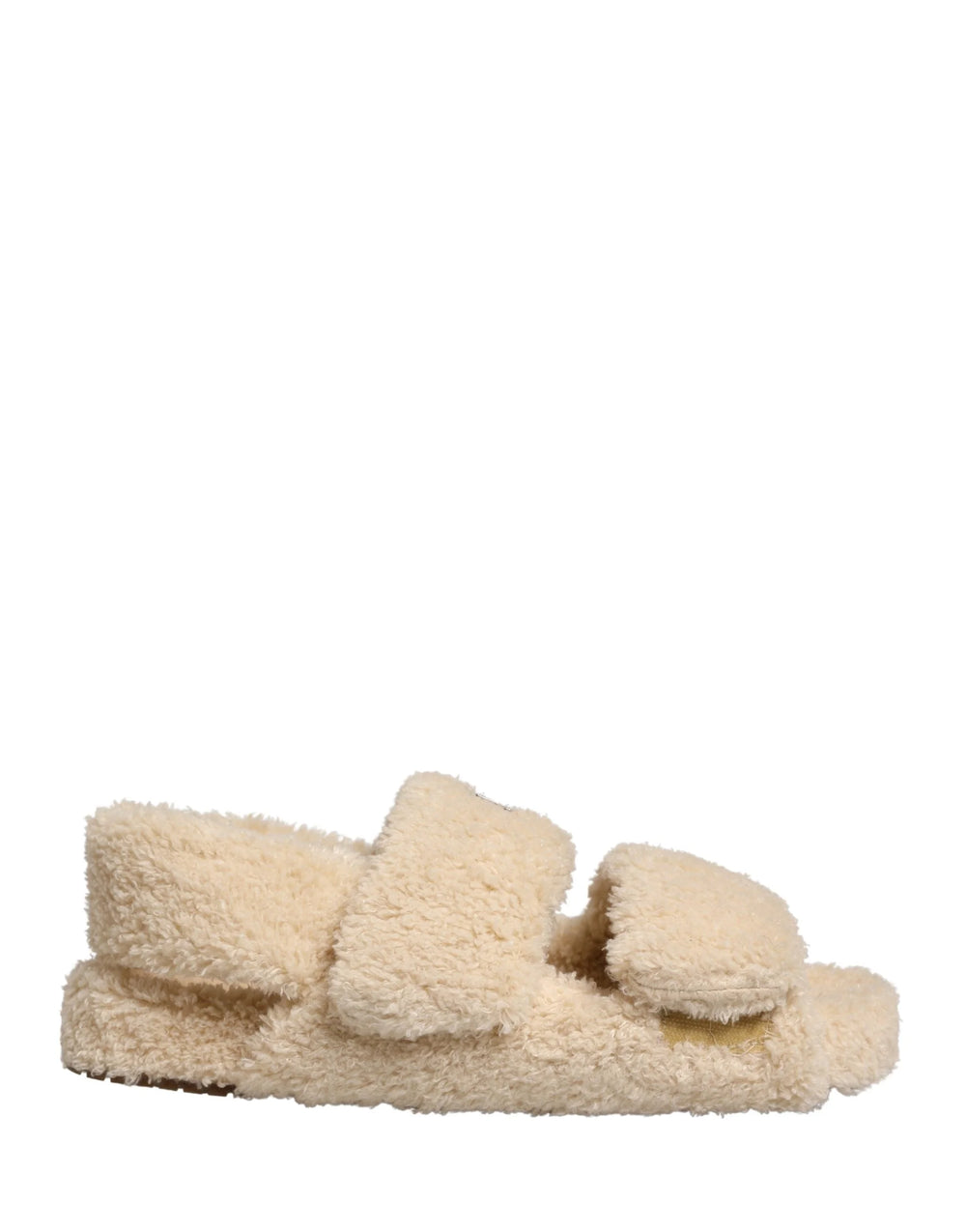 Dolce & Gabbana Beige Faux Fur Slides Men Flats Sandals Shoes - EU44/US11