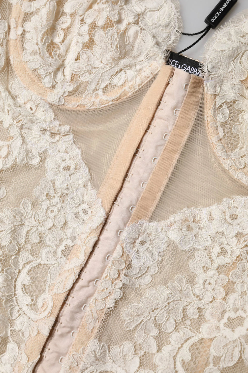 Dolce & Gabbana Beige Floral Lace Corset Lingerie Underwear - IT2 | S