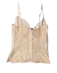 Dolce & Gabbana Beige Floral Lace Corset Lingerie Underwear - IT2 | S