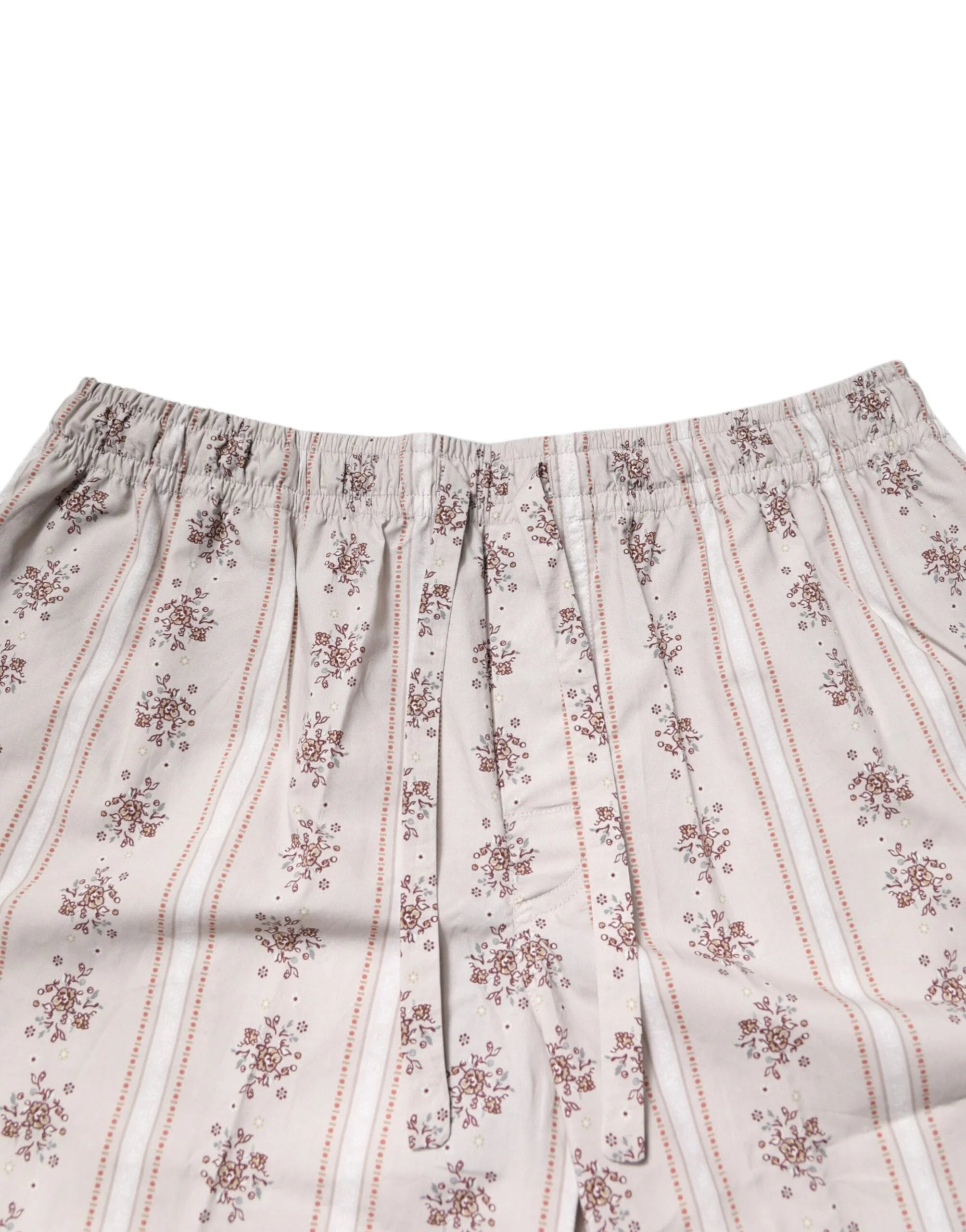 Dolce & Gabbana Beige Floral Print Cotton Men Pajama Set Sleepwear - Pajamas