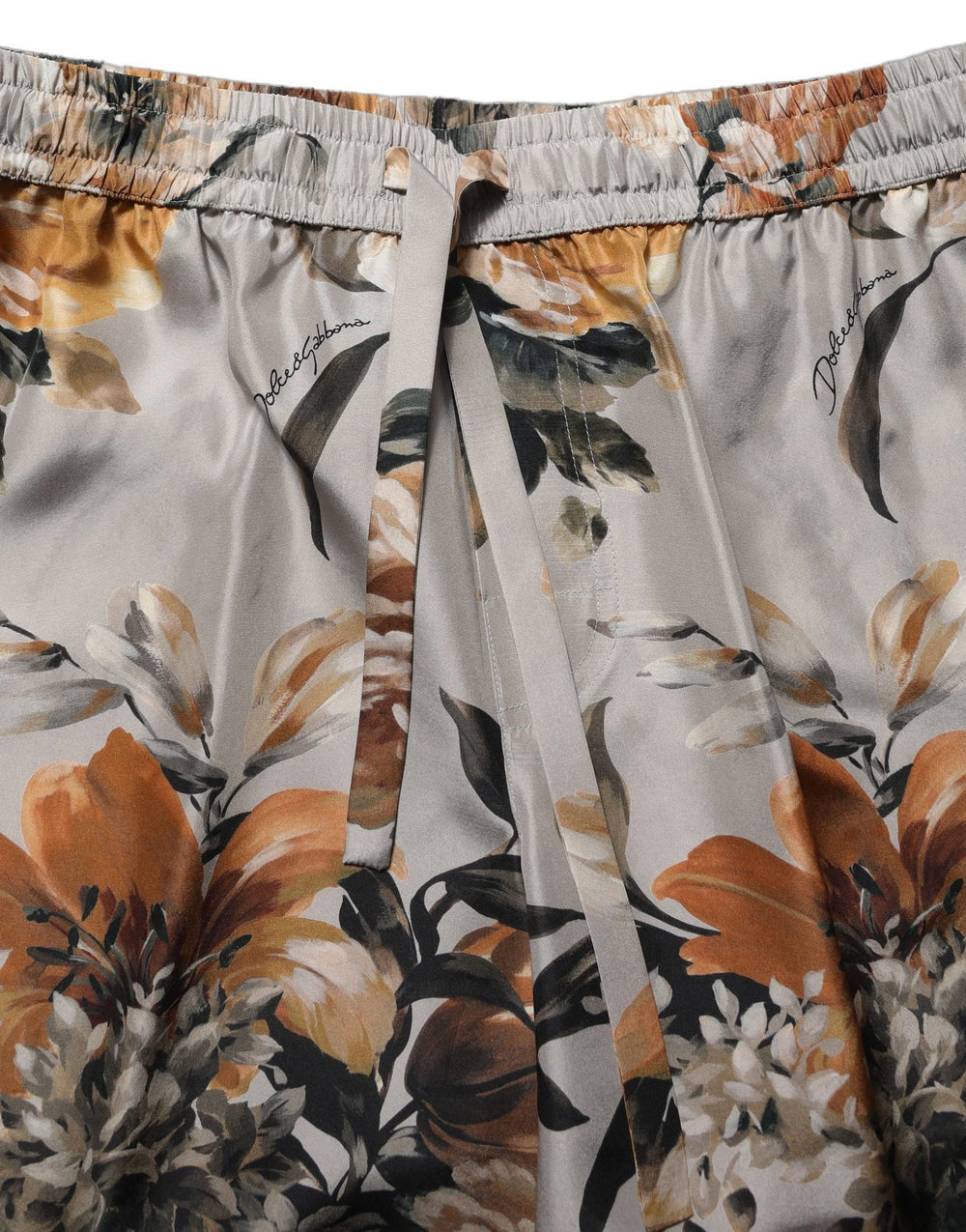 Dolce & Gabbana Beige Floral Print Silk Men Bermuda Shorts - IT50 | L