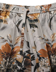 Dolce & Gabbana Beige Floral Print Silk Men Bermuda Shorts - IT50 | L