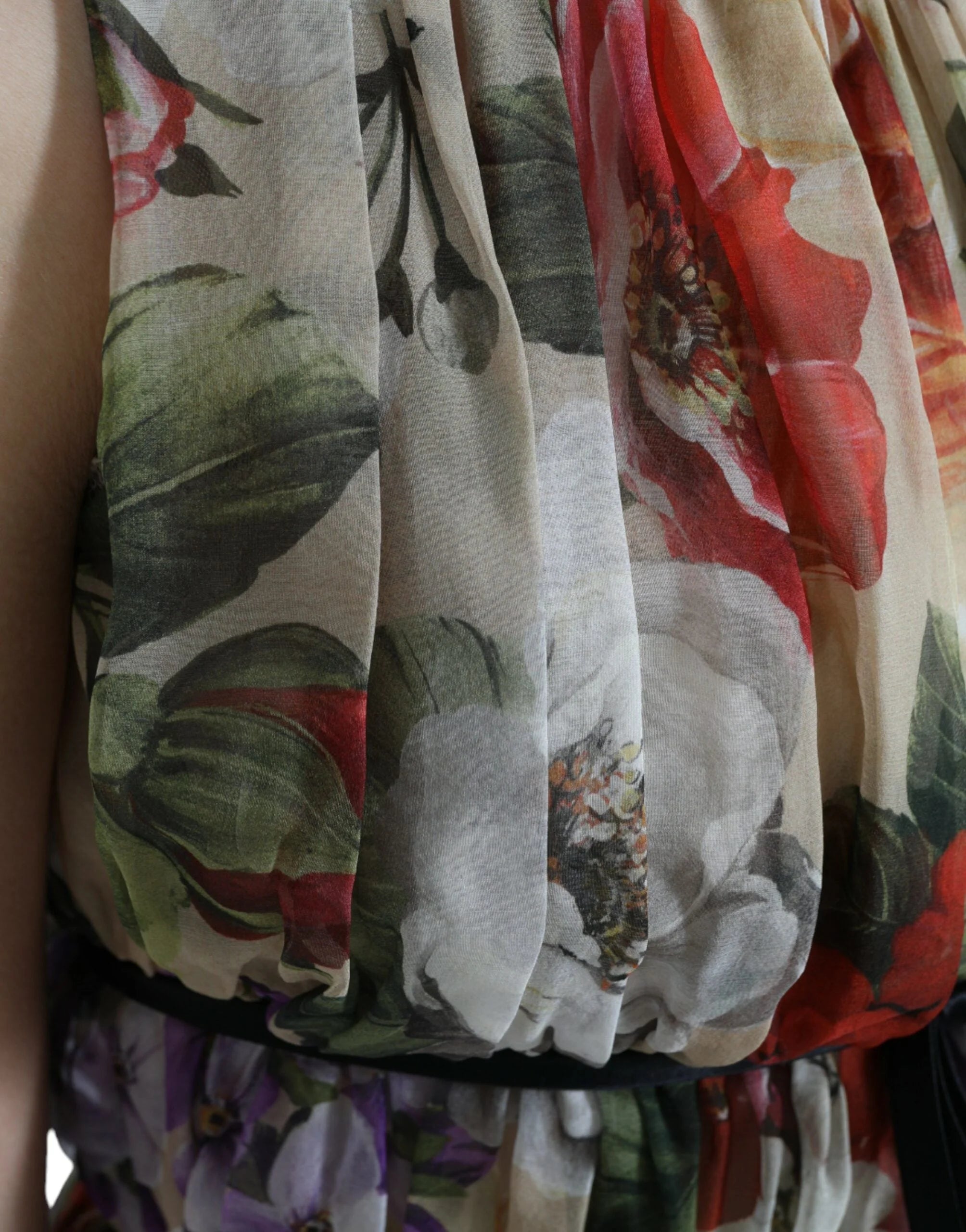 Dolce & Gabbana Beige Floral Sleeveless A-line Mini Dress - Dresses