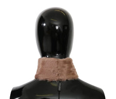 Dolce & Gabbana Beige Fur Neck Collar Lambskin Scarf - Scarves & Shawls