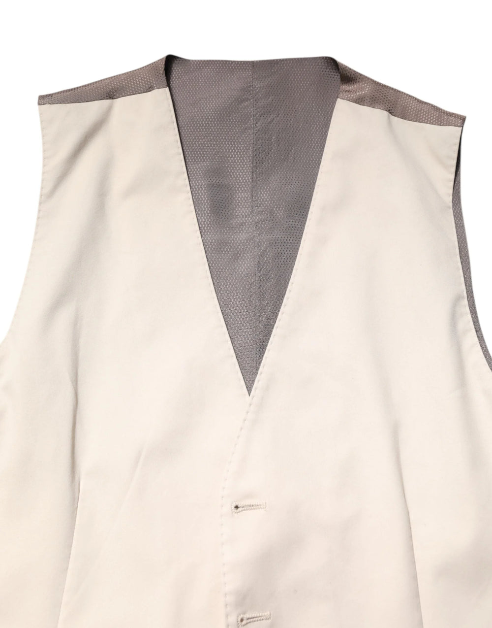 Dolce & Gabbana Beige Gray Dress Men Formal Waistcoat Vest - IT48 | M - Vests