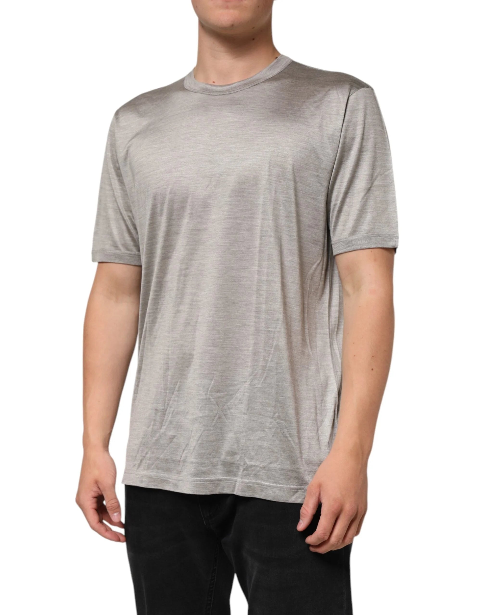 Dolce & Gabbana Beige Hazelnut Cotton Shortsleeve Shirt T-shirt - IT52 | XL