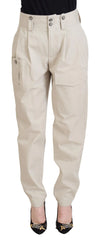 Dolce & Gabbana Beige High Waist Women Pants - IT36|XXS - Trousers