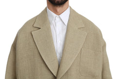 Dolce & Gabbana Beige Jacket Coat 100% Jute Blazer Coat - IT48 | L - Sport Jackets