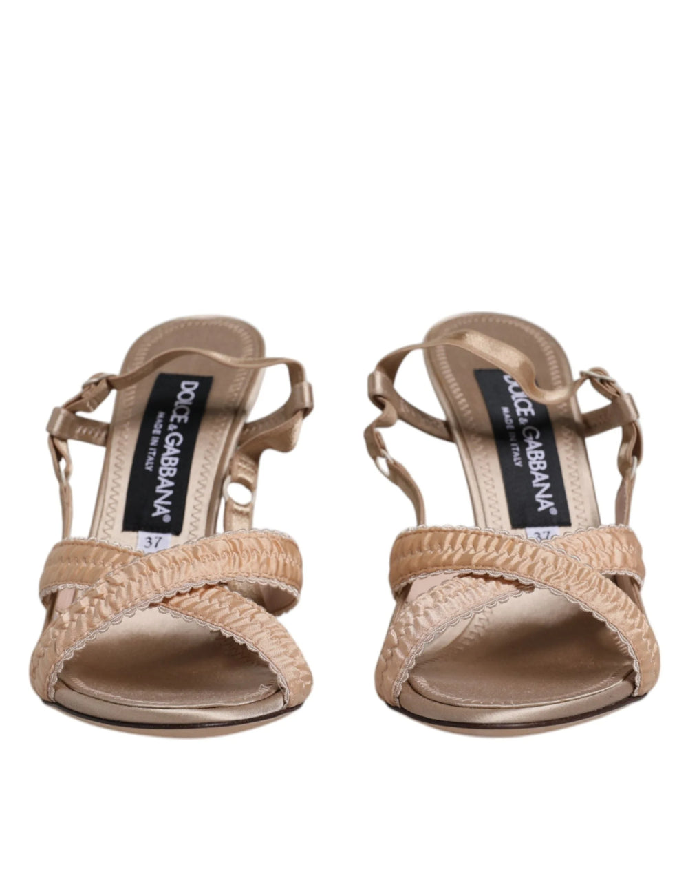Dolce & Gabbana Beige Keira Slingback Heels Sandals Shoes - EU37/US7 - Sandals