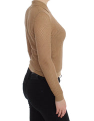 Dolce & Gabbana Beige Knitted Cotton Polo Cardigan Sweater - IT36 | XS - Cardigans