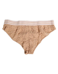 Dolce & Gabbana Beige Lace Nylon High Waist Panty Underwear - IT4 | L - Briefs