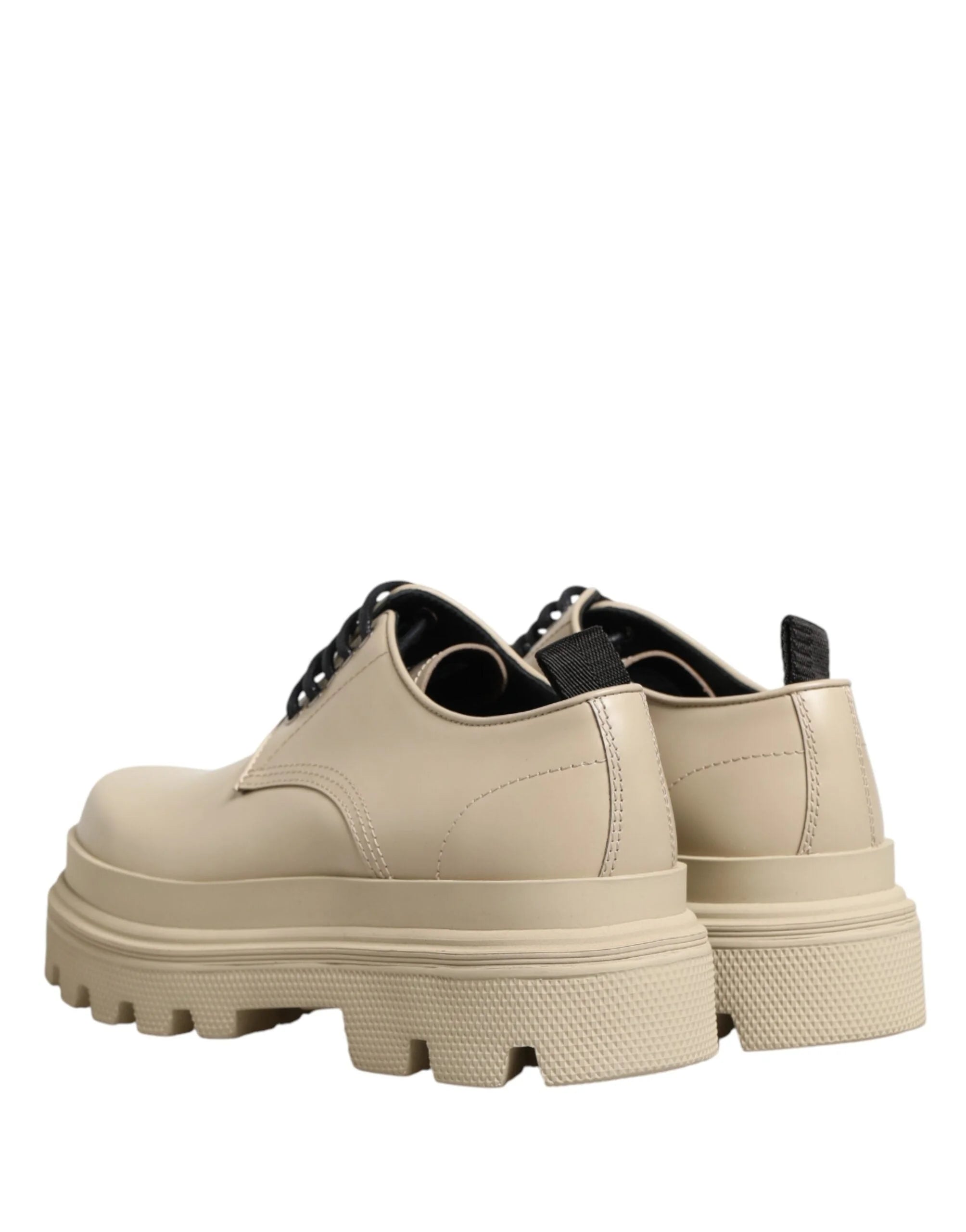 Dolce & Gabbana Beige Lace Up Trekking Derby Men Dress Shoes - EU44/US11