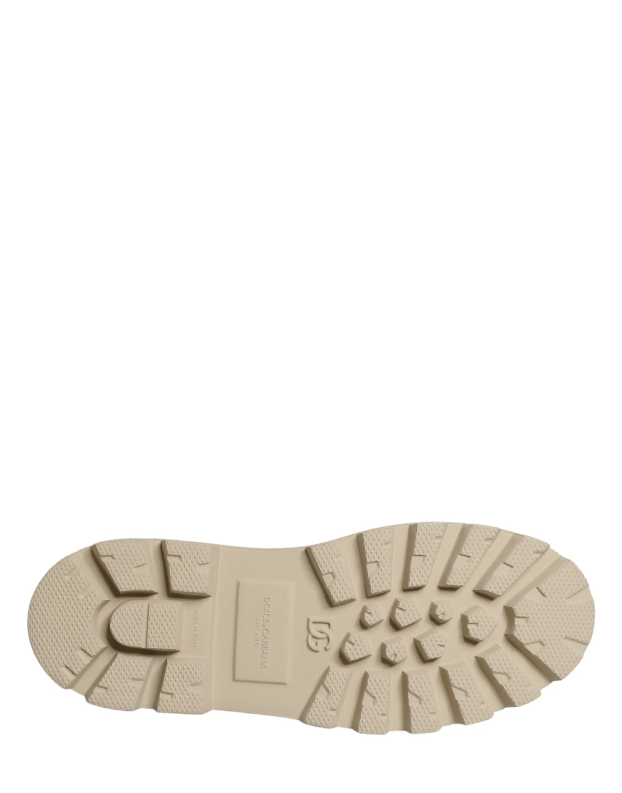 Dolce & Gabbana Beige Lace Up Trekking Derby Men Dress Shoes - EU44/US11