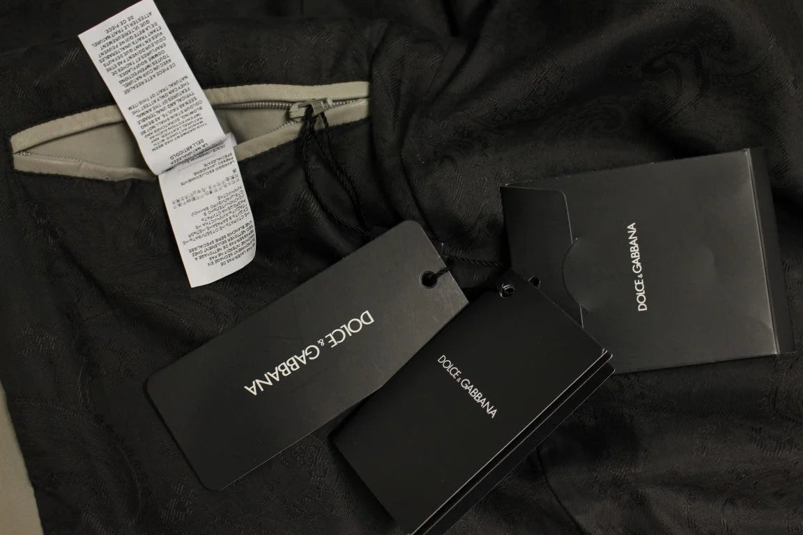 Dolce & Gabbana Beige Leather Jacket Biker Coat - IT50 | L - Bomber Jackets