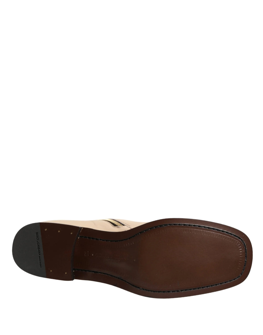 Dolce & Gabbana Beige Leather Logo Plaque Ankle Boots Shoes - EU44/US11