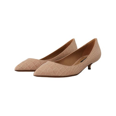 Dolce & Gabbana Beige Leather Platform Pumps - EU39/US9