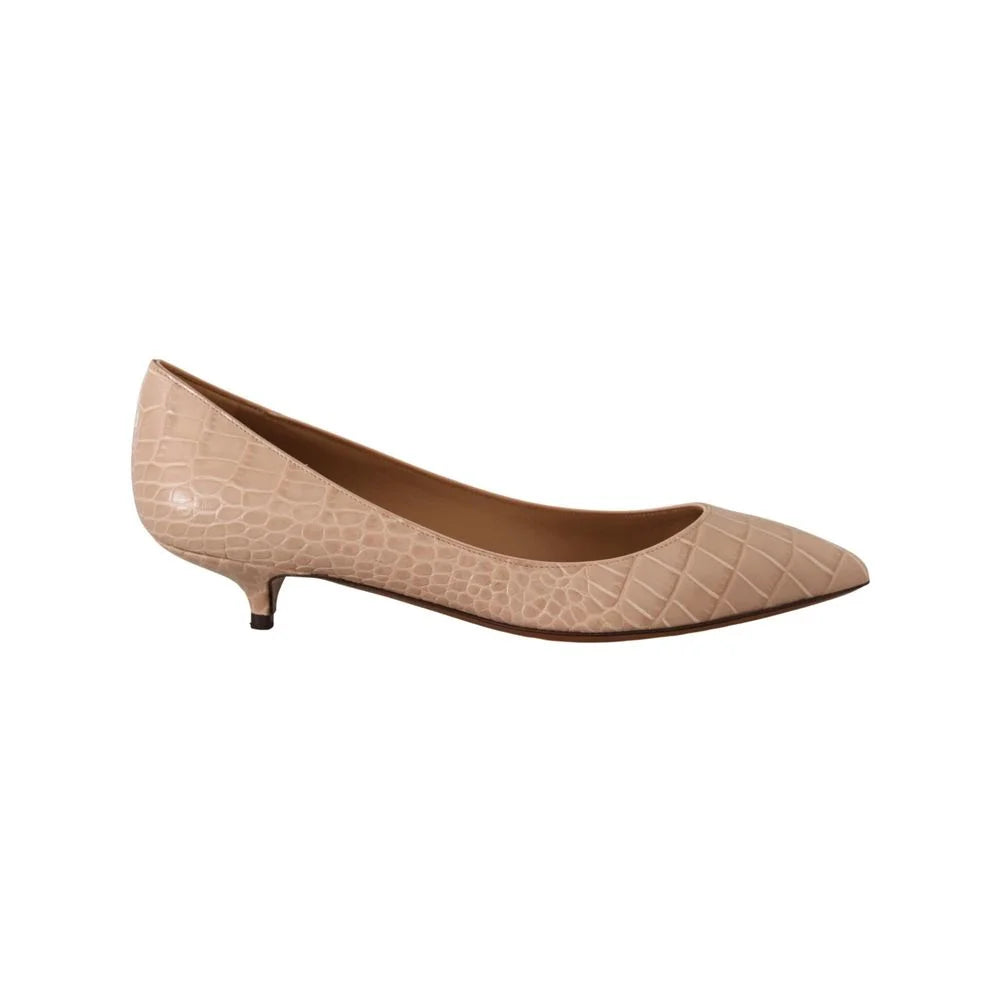 Dolce & Gabbana Beige Leather Platform Pumps - EU39/US9
