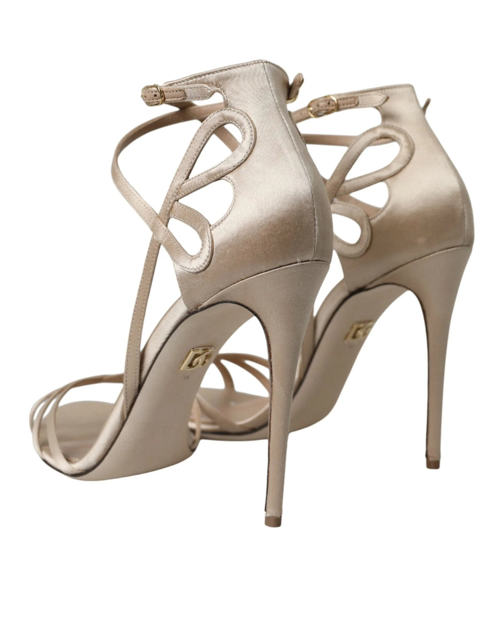 Dolce & Gabbana Beige Leather Strappy Heels Sandals Shoes - EU39/US8.5 - Sandals