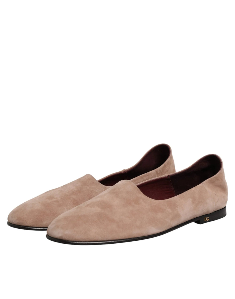 Dolce & Gabbana Beige Leather Suede Slip On Loafers Dress Shoes - EU41/US8