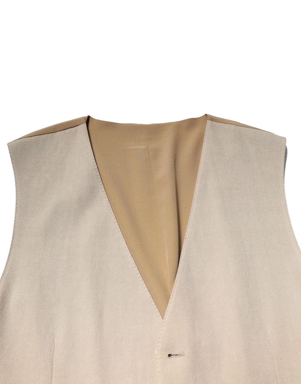 Dolce & Gabbana Beige Linen Dress Formal Men Waistcoat Vest - IT50 | L - Vests
