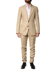 Dolce & Gabbana Beige Linen Single Breasted 2 Piece Suit - IT44 | XS