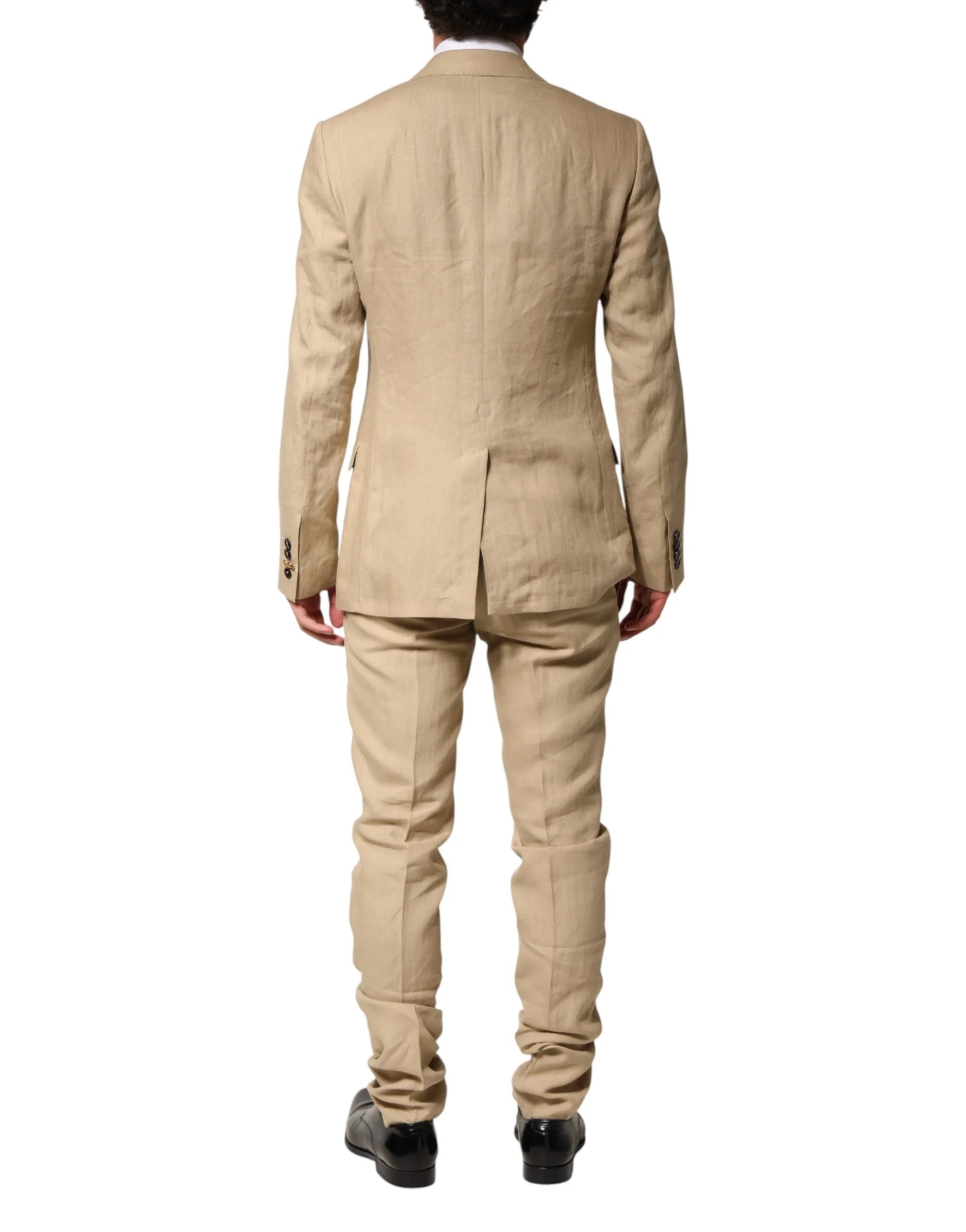 Dolce & Gabbana Beige Linen Single Breasted 2 Piece Suit - IT44 | XS