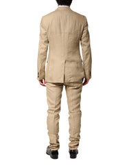 Dolce & Gabbana Beige Linen Single Breasted 2 Piece Suit - IT44 | XS