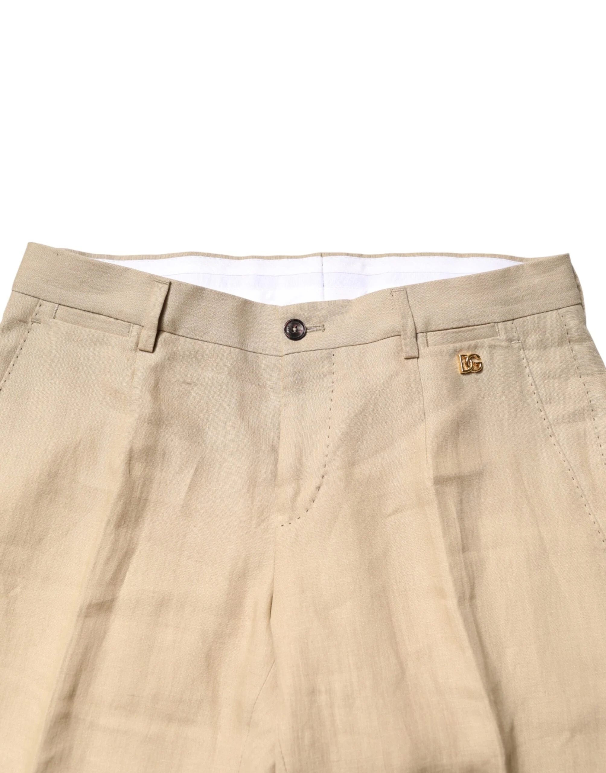 Dolce & Gabbana Beige Linen Single Breasted 2 Piece Suit - IT44 | XS