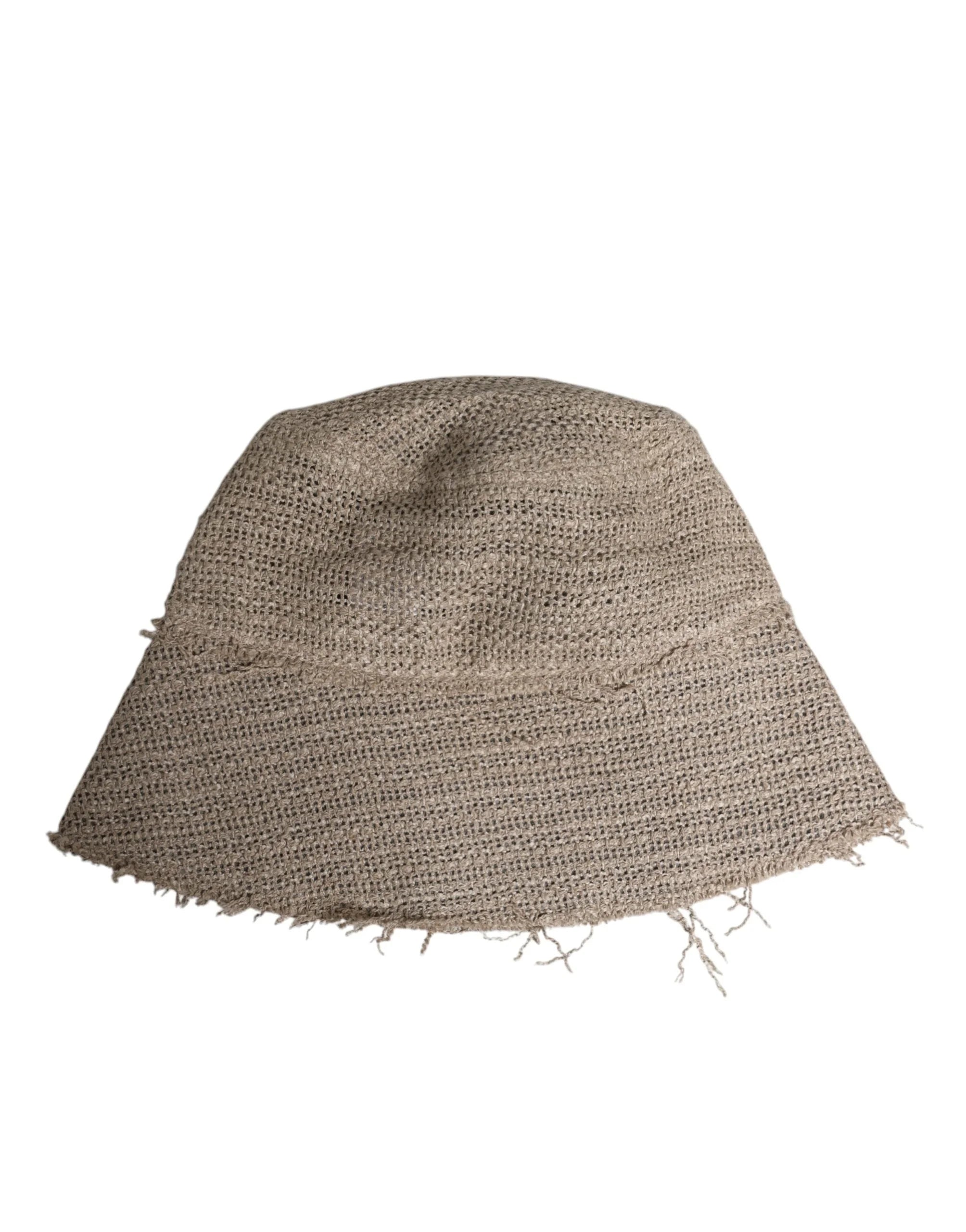 Dolce & Gabbana Beige Linen Wide Brim Bucket Hat - 58 cm|M - Bucket Hats