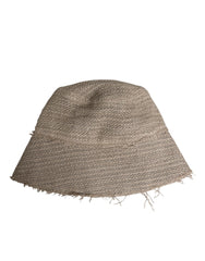 Dolce & Gabbana Beige Linen Wide Brim Bucket Hat - 58 cm|M - Bucket Hats