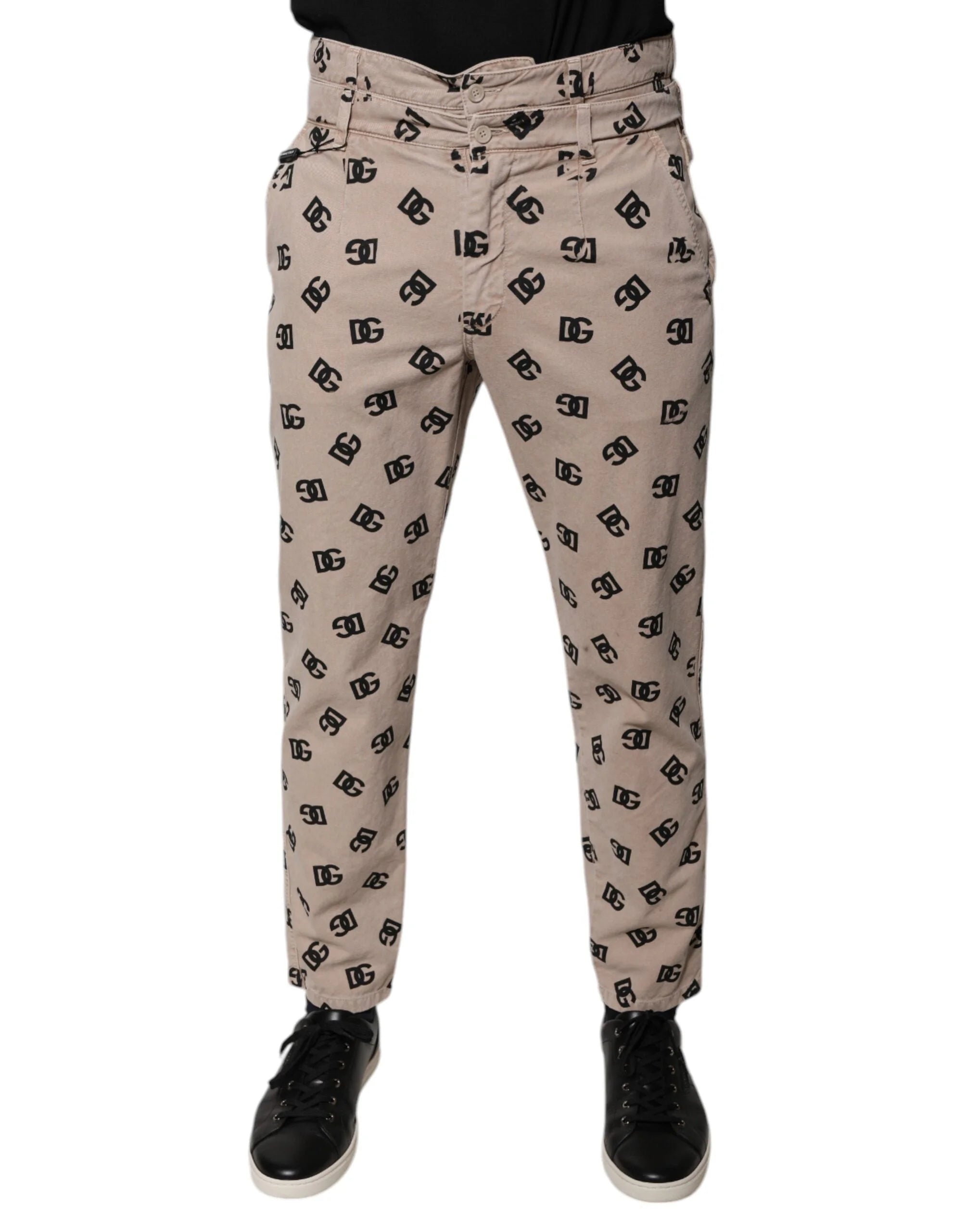 Dolce & Gabbana Beige Logo Cotton Skinny Denim Jeans - IT50 | L - Jeans