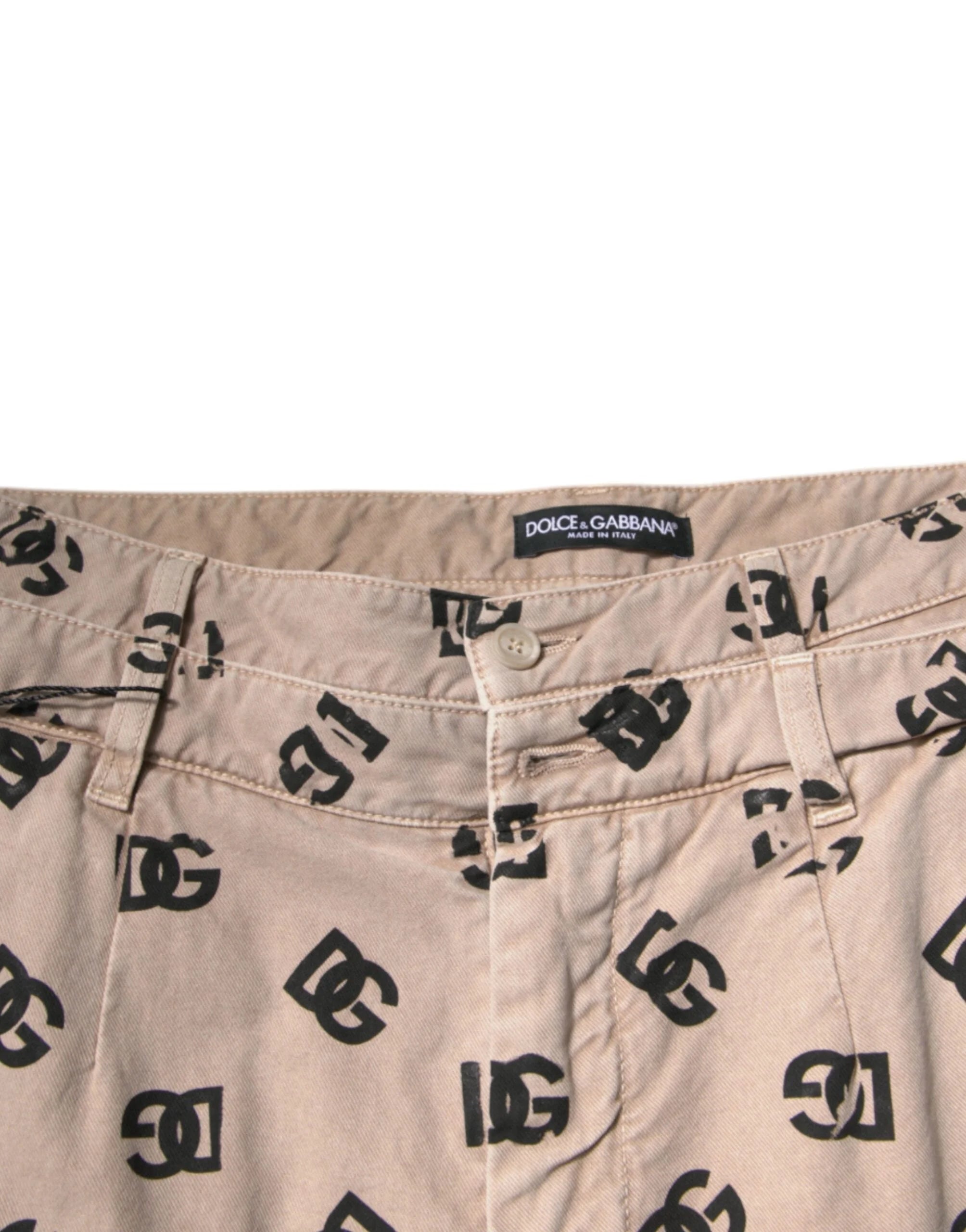 Dolce & Gabbana Beige Logo Cotton Skinny Denim Jeans - IT50 | L - Jeans