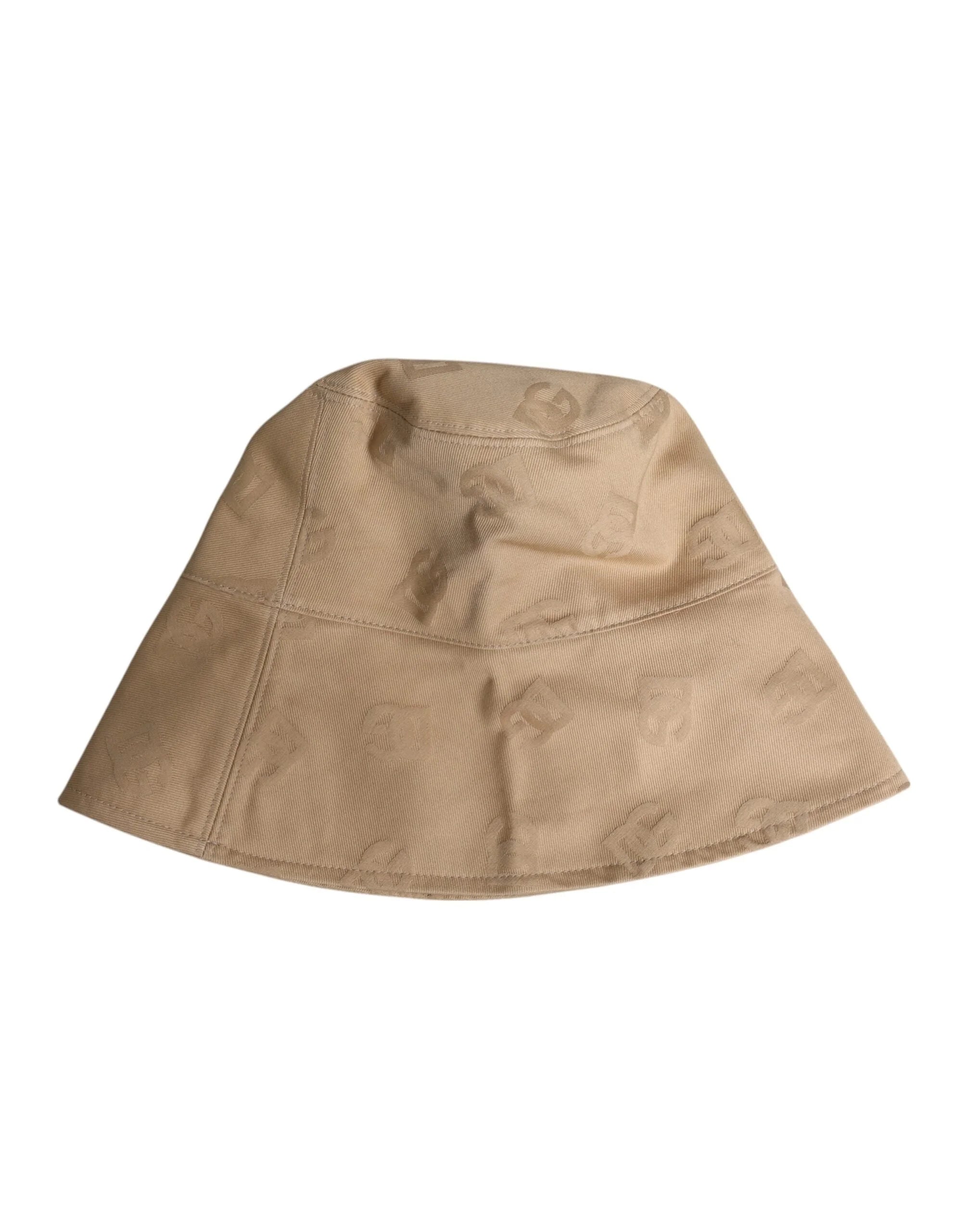Dolce & Gabbana Beige Logo Monogram Cotton Bucket Cap - 58 cm|M