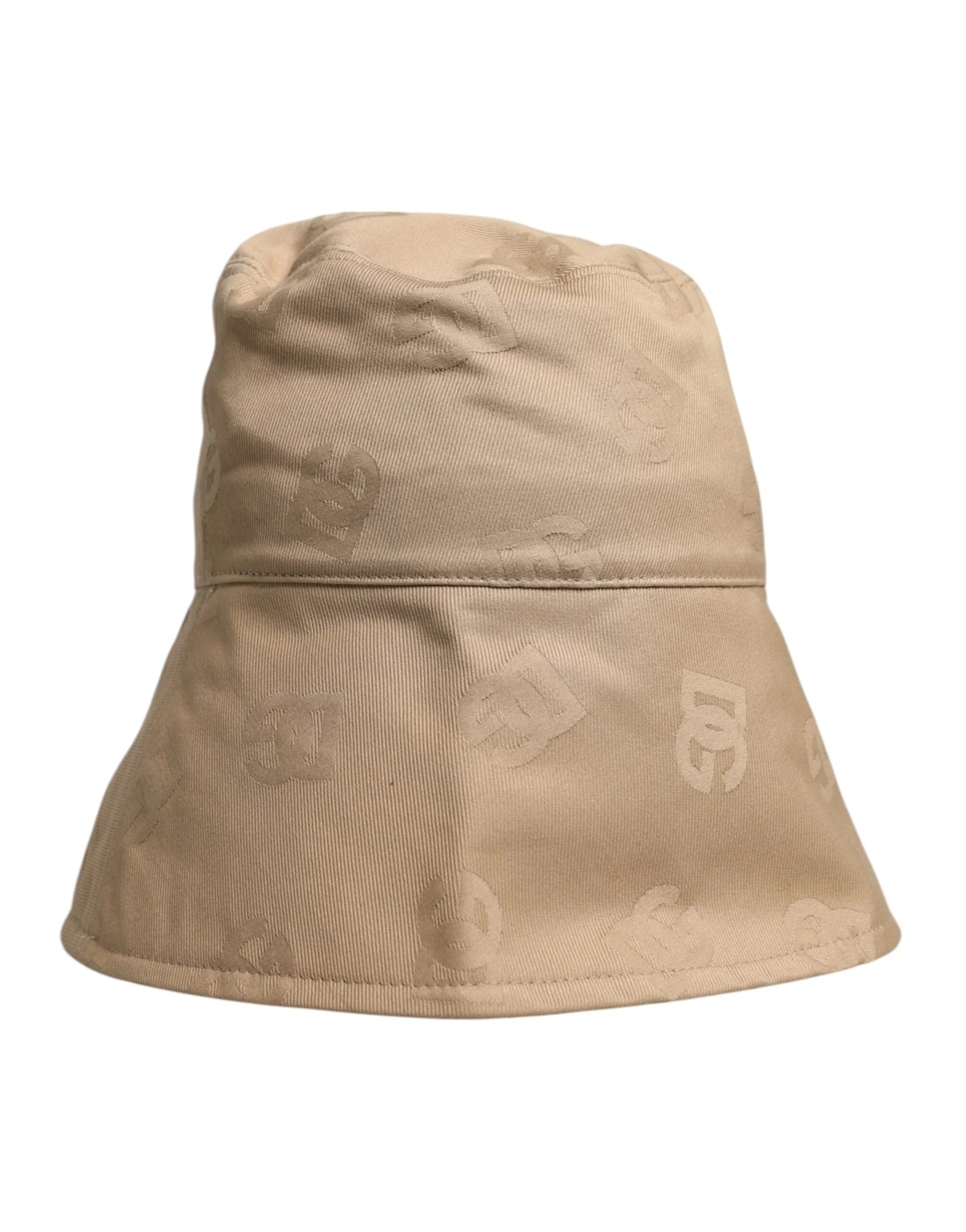 Dolce & Gabbana Beige Logo Monogram Cotton Bucket Cap - 58 cm|M