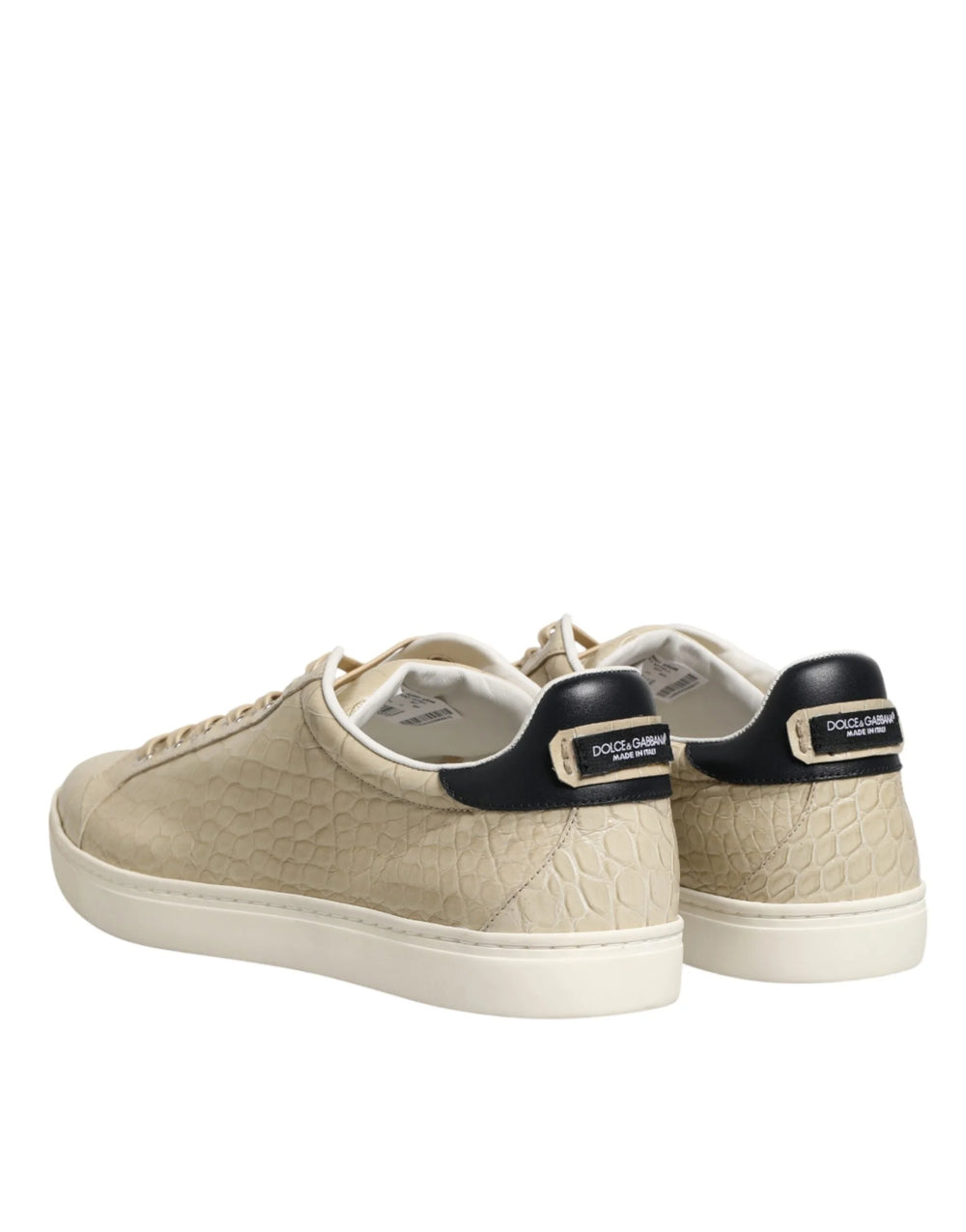Dolce & Gabbana Beige London Low Top Leather Sneakers Shoes - EU43/US10