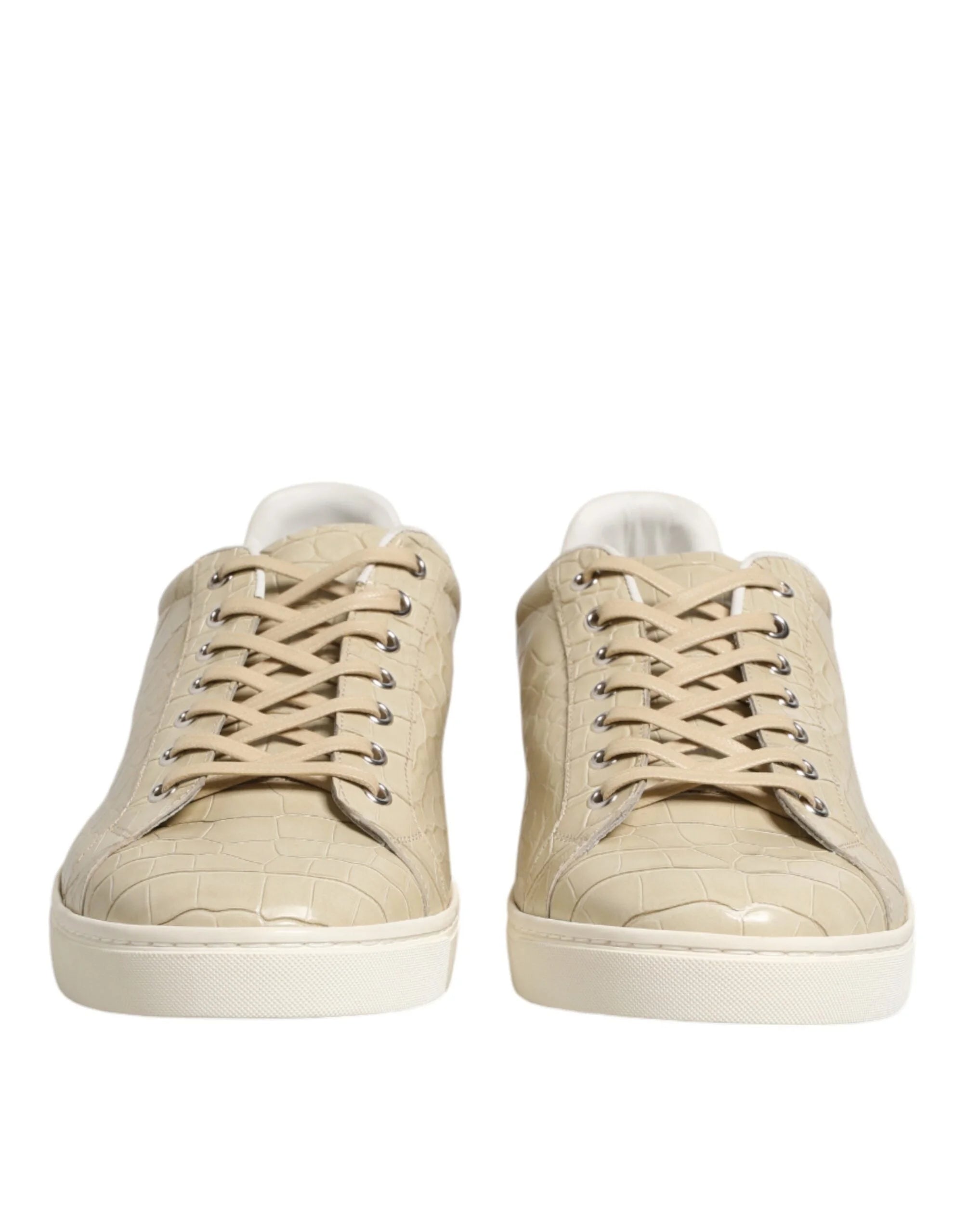 Dolce & Gabbana Beige London Low Top Leather Sneakers Shoes - EU43/US10