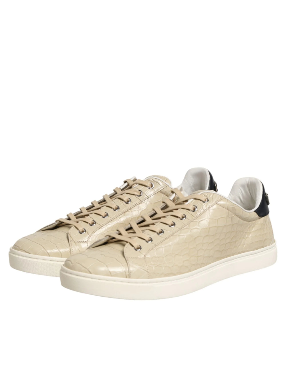 Dolce & Gabbana Beige London Low Top Leather Sneakers Shoes - EU43/US10