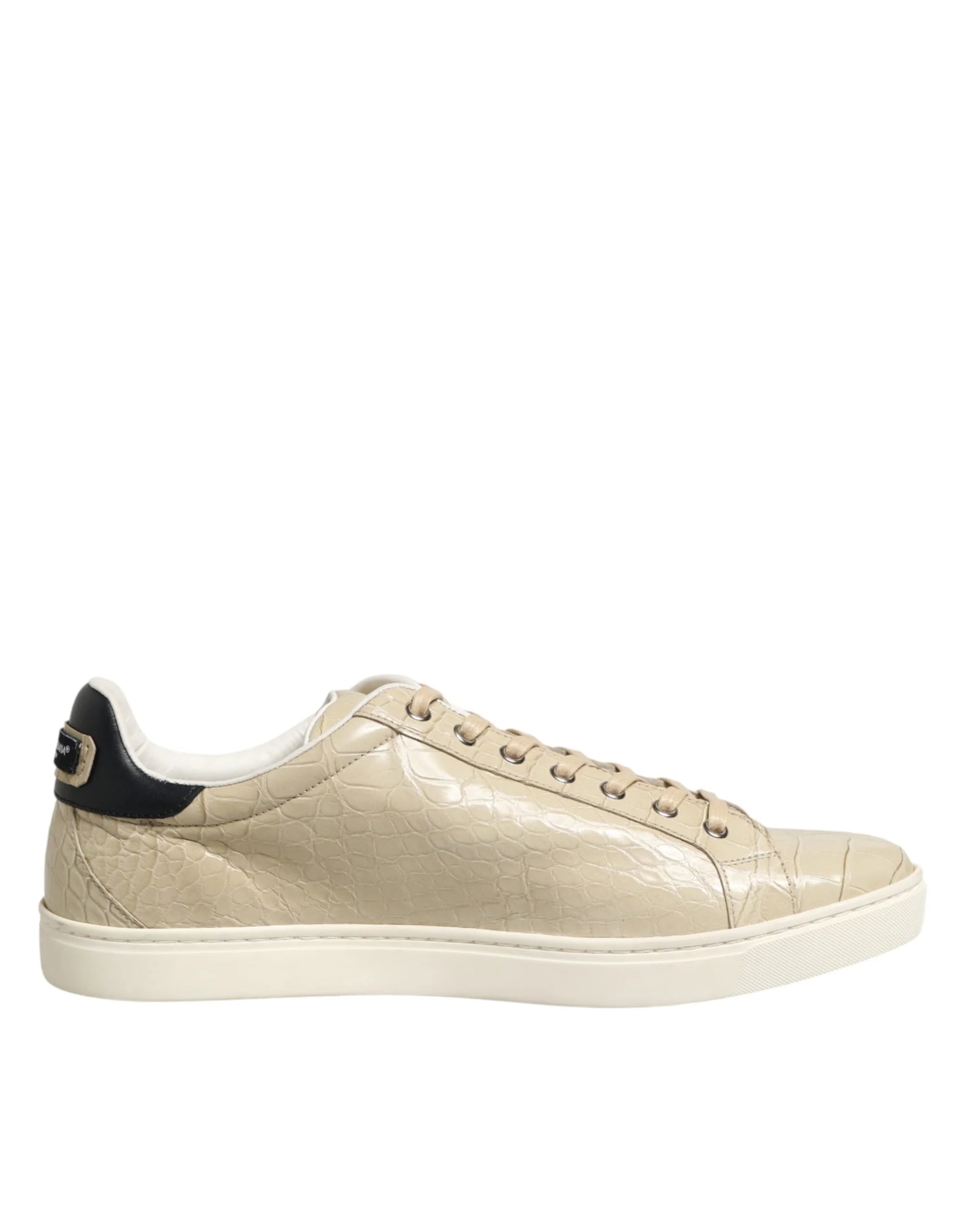 Dolce & Gabbana Beige London Low Top Leather Sneakers Shoes - EU43/US10