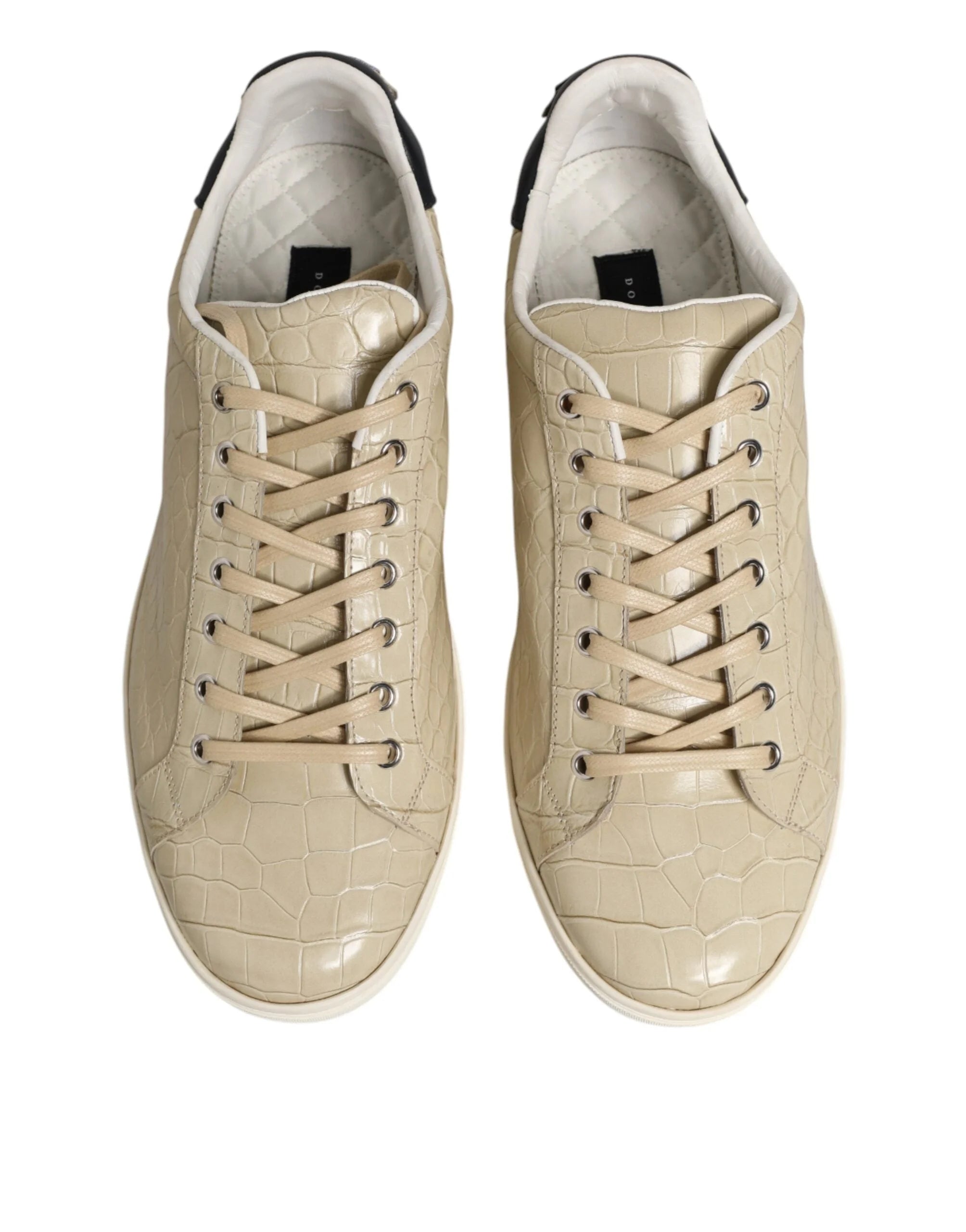 Dolce & Gabbana Beige London Low Top Leather Sneakers Shoes - EU43/US10