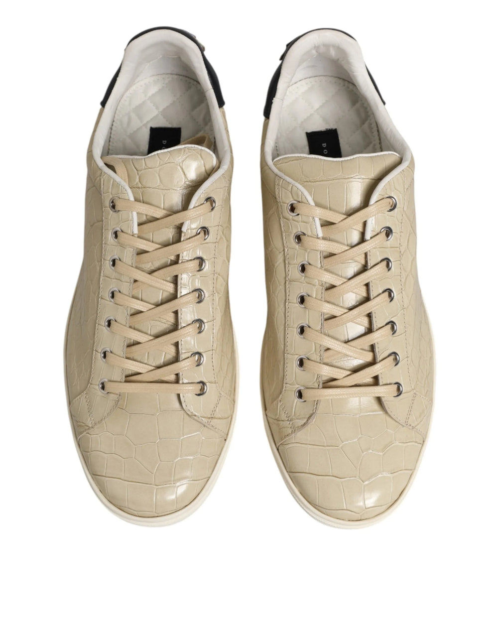 Dolce & Gabbana Beige London Low Top Leather Sneakers Shoes - EU43/US10