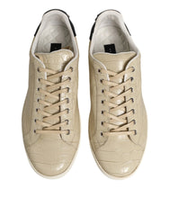 Dolce & Gabbana Beige London Low Top Leather Sneakers Shoes - EU43/US10