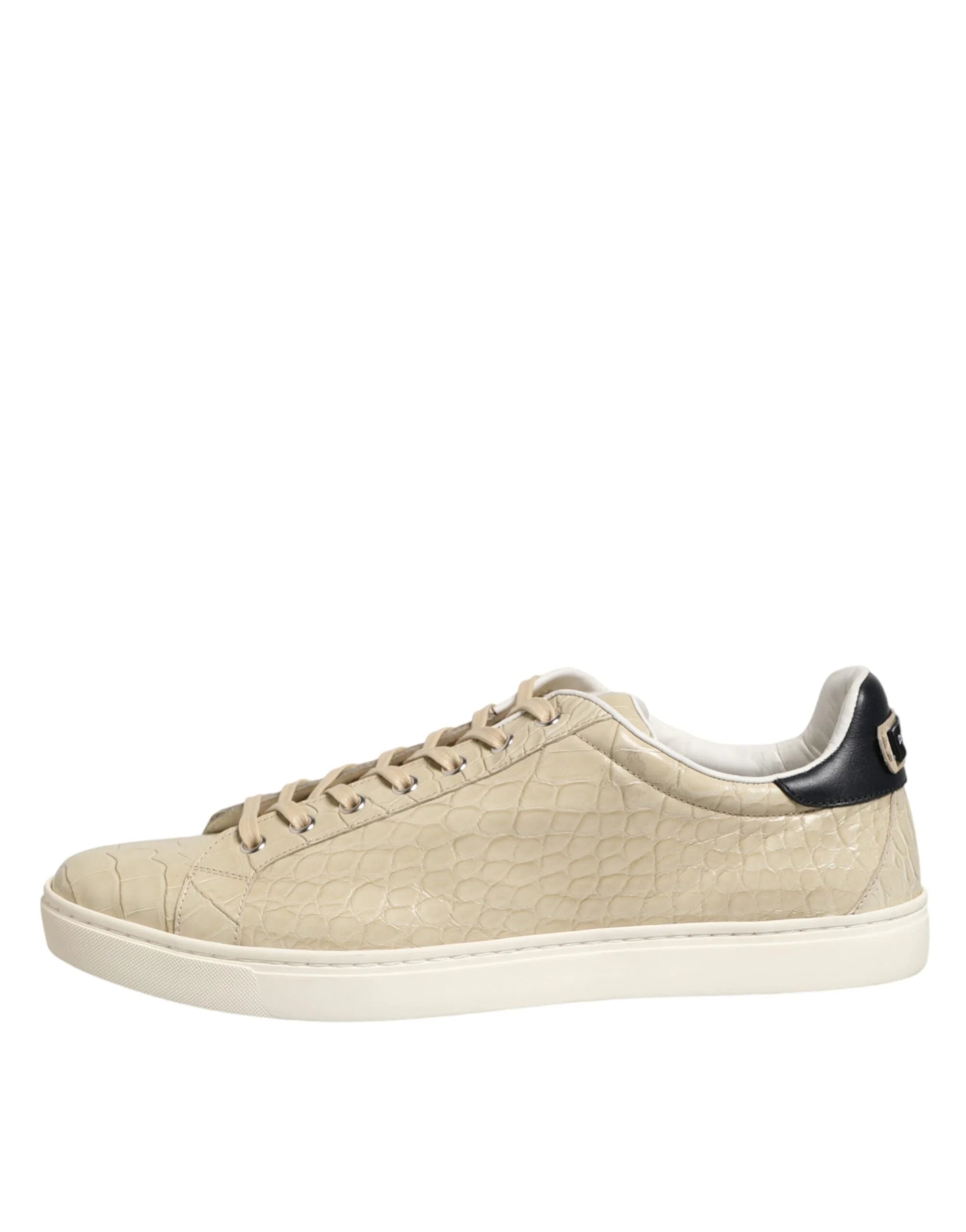 Dolce & Gabbana Beige London Low Top Leather Sneakers Shoes - EU43/US10