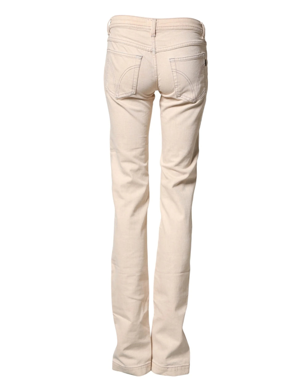 Dolce & Gabbana Beige Low Waist Cotton Slim Fit Denim Trousers Jeans - W25