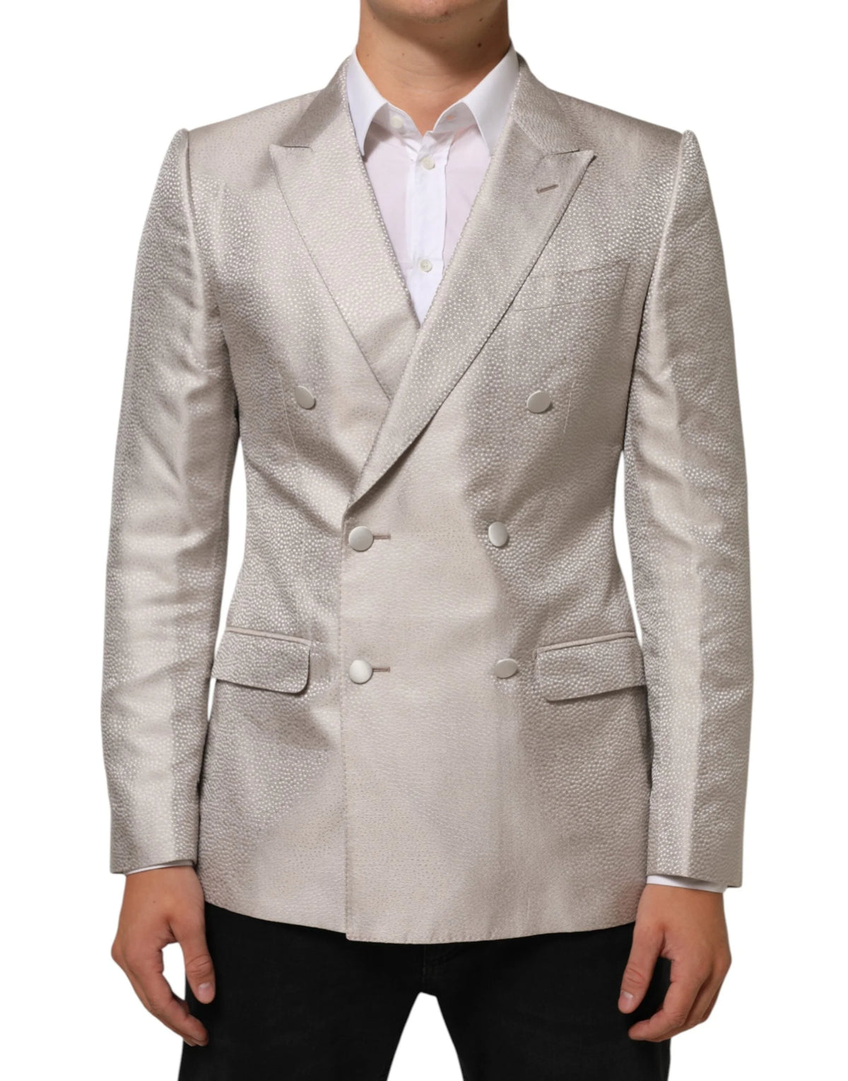 Dolce & Gabbana Beige MARTINI Double-Breasted Suit Blazer - IT48 | M - Sport Jackets