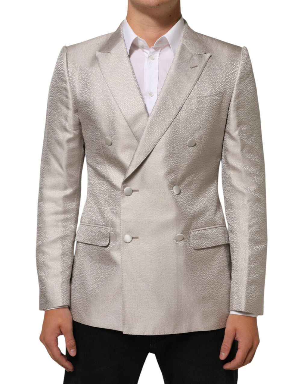 Dolce & Gabbana Beige MARTINI Double-Breasted Suit Blazer - IT48 | M - Sport Jackets