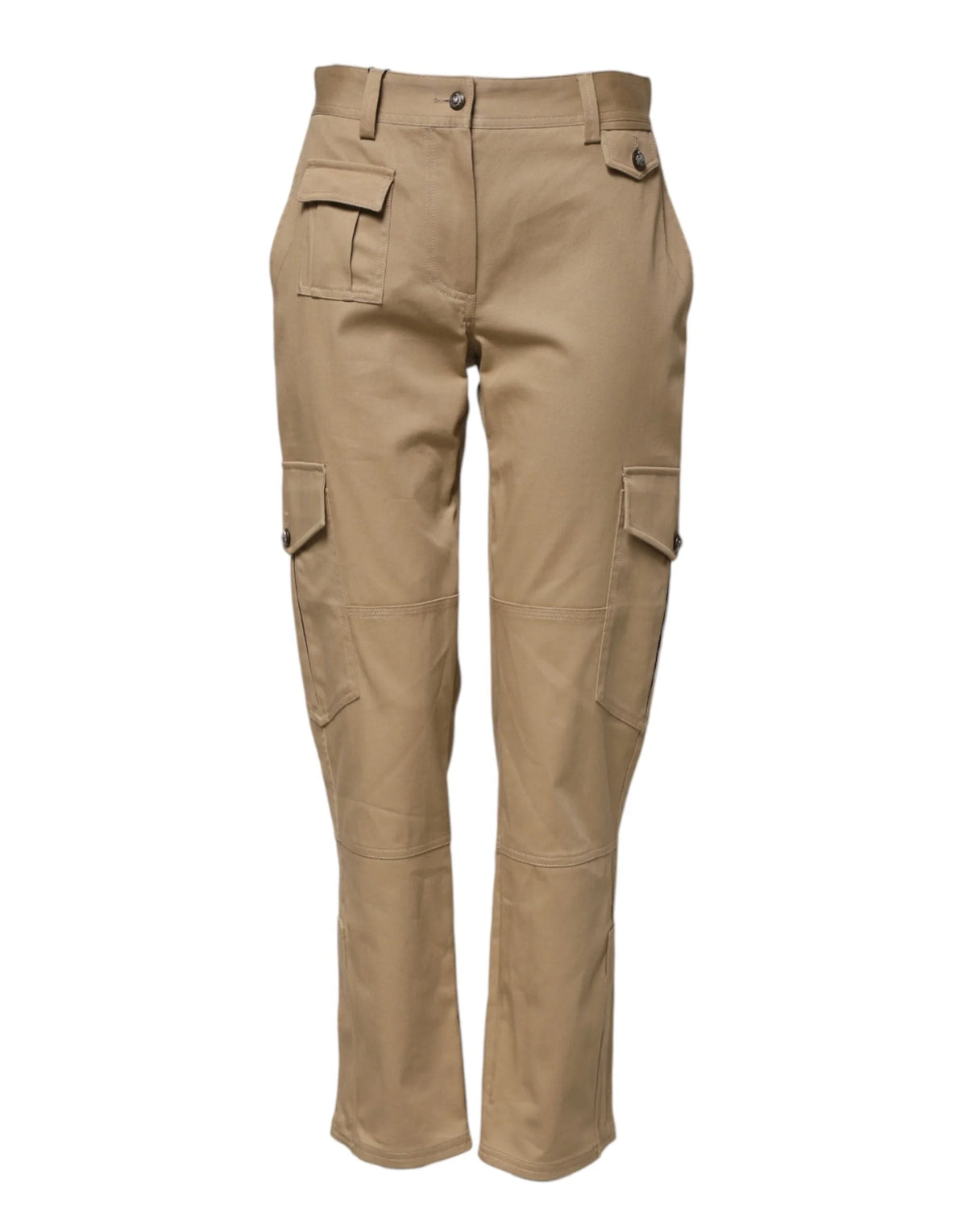 Dolce & Gabbana Beige Mid Waist Cargo Tapered Pants - IT38 | XS - Cargo Pants