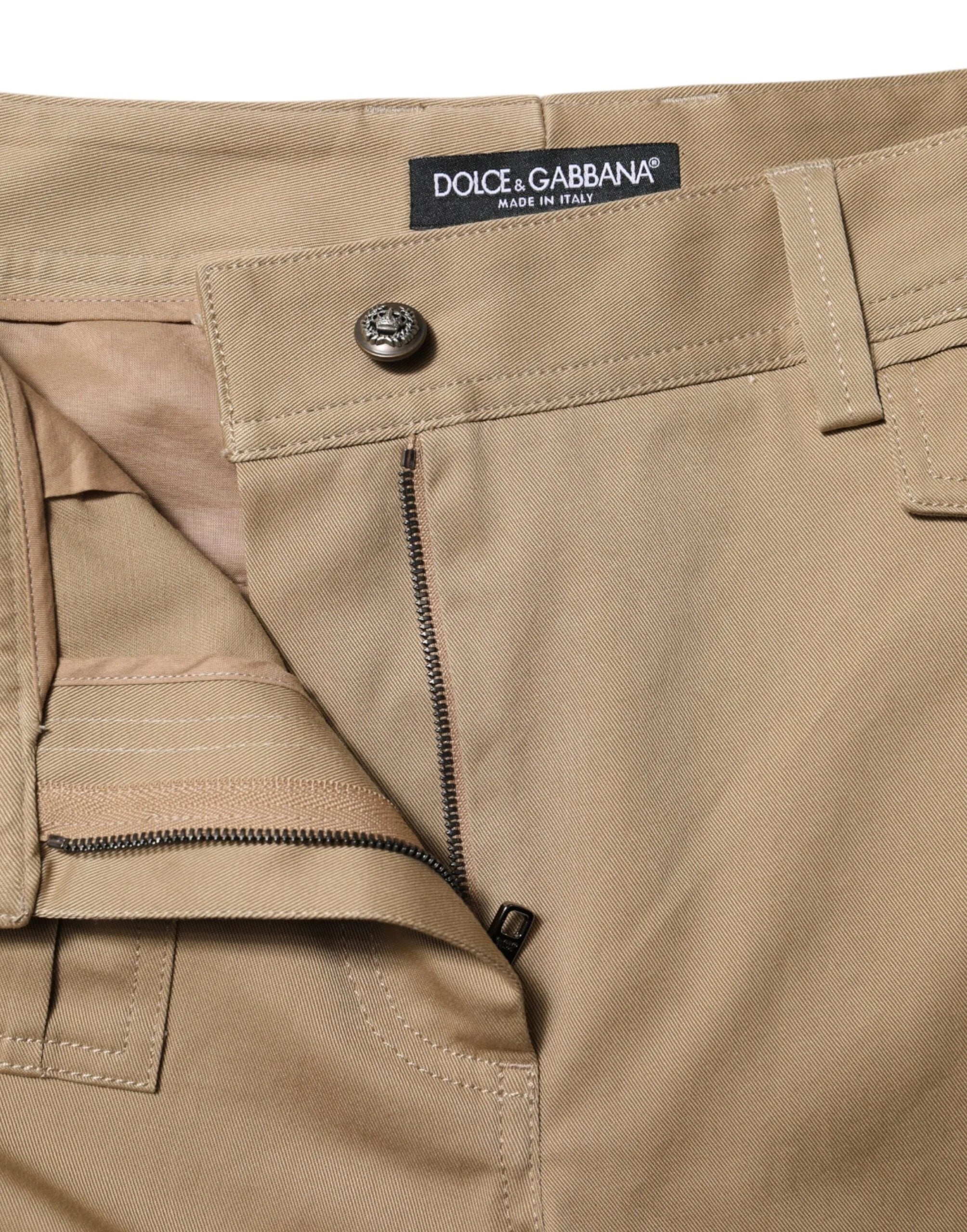Dolce & Gabbana Beige Mid Waist Cargo Tapered Pants - IT40|S - Cargo Pants