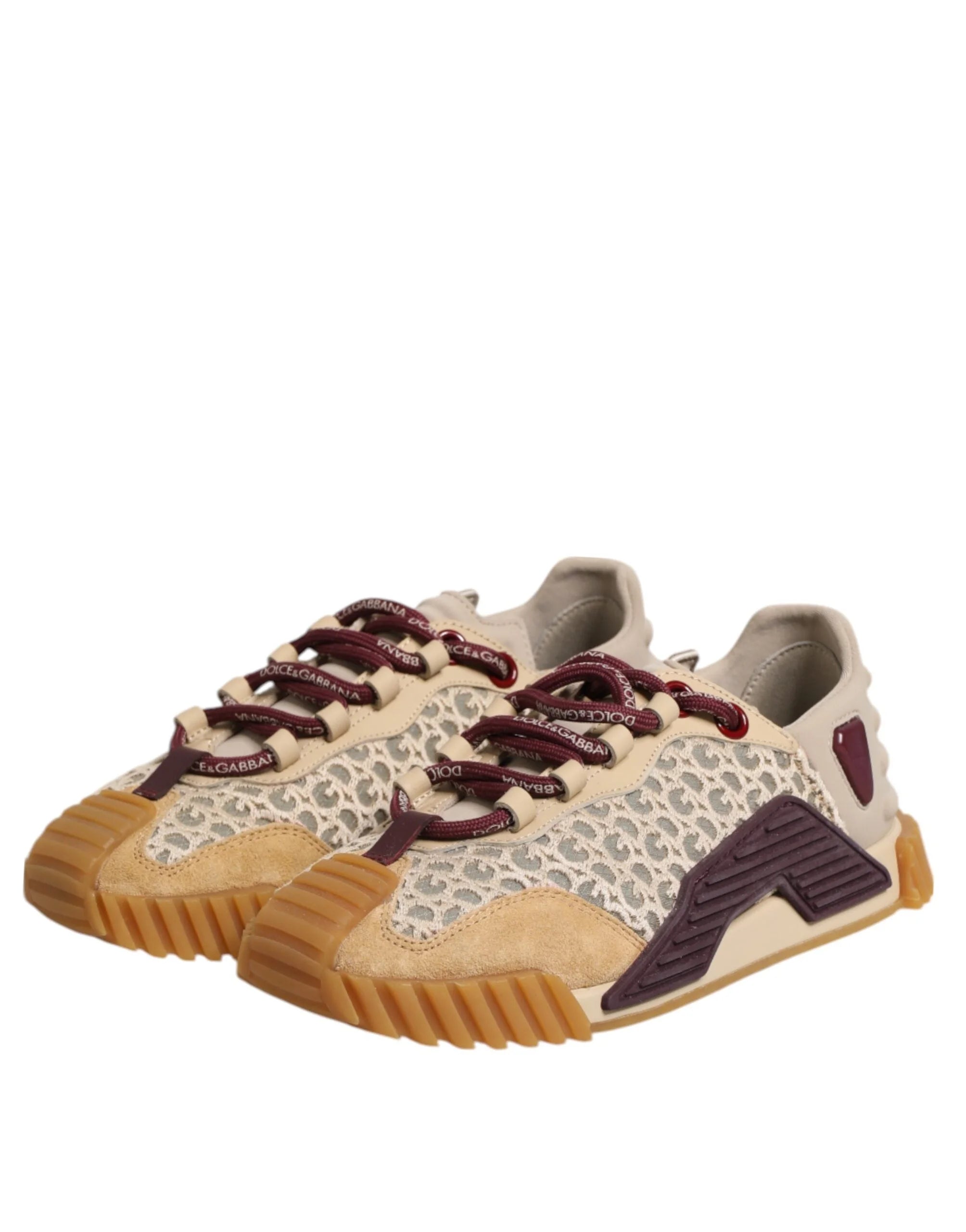 Dolce & Gabbana Beige Neoprene DG Logo NS1 Lace Sneakers Shoes - EU35.5/US5 - Sneakers