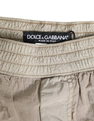Dolce & Gabbana Beige Nylon Beachwear Men Boxer Short Swimwear - IT4 | S - Swim Boxers